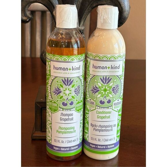 HUMAN + KIND - NWT Grapefruit Shampoo & Conditioner Duo/12.1 oz Each/Vegan - Picture 2 of 15